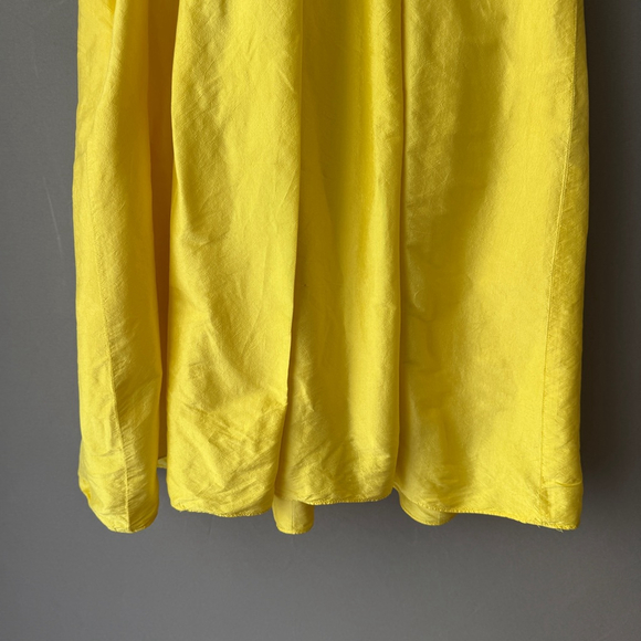 Tahari Arthur S.‎ Levine sz 10 yellow 100% silk faux wrap sun dress - Picture 9 of 10